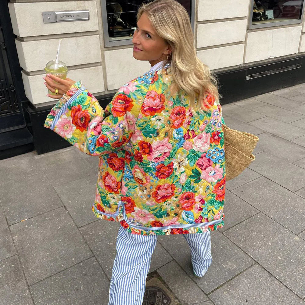 Floral Print Quilted Jacket